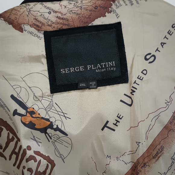 Vintage Serge Platini Milan Italy black Suede jacket Men's XXlarge - Picture 7 of 14